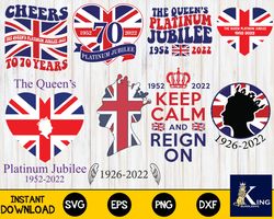 Jubilee svg Bundle, Queen's Platinum Jubilee svg, Mega Bundle Elizabeth II svg, for Cricut, Silhouette, digital download