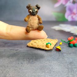 miniature pug.  mixed media toy.  doll toy.  collectible toy.  pug.  dog.
