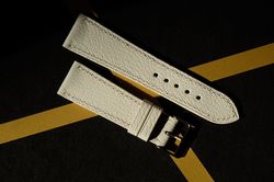 White watch band. Handmade luxury watch accessory.  Gift for her.