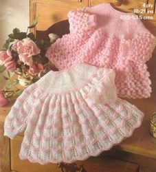 baby knitting vintage pattern, angel top, size 18 to 21 inch chest, 4 ply yarn or wool, instant download pdf