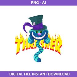 Cheshire Cat Thrasher Png, Thrasher Logo Png, Cheshire Cat Png, Fashion Brand Png, Ai Digital file