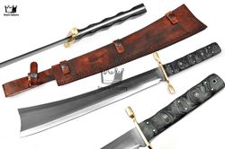 New Stunning Custom Hand Forged High Carbon J2 Steel Hunting Full Tang Machete 21.5 Inches Battle Ready With Sheath