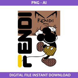 Mickey Fendi Png, Fendi Brand Logo Png, Mickey Mouse Png, Fashion Brand Png, Ai Digital File