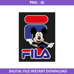 Mickey Fila Png, Fila Logo Png, Mickey Mouse Png, Fashion Brand Png, Ai Digital File