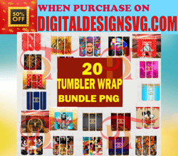 20 Tumbler Logo Brand Bundle Design Png, Fashion Tumbler Wrap, Sublimation Designs Downloads