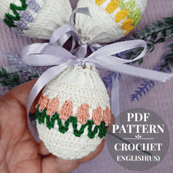 crochet pattern easter cover for egg. basket crochet easter for eggs. gift for easter diy. easter decoration.