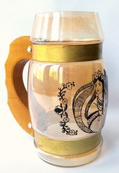 vintage collectible glass beer mug Ukraine souvenir