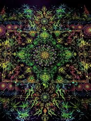 Psychedelic Art "Boom Shiva" Tapestry Decor Wall Backdrop Home decor Blacklight poster Abstract art Mandala print