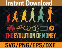 The Evolution Of Money Bitcoin Btc Crypto Cryptocurrency Svg, Eps, Png, Dxf, Digital Download