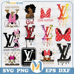 Louis Vuitton Logo Mickey Black Girl Svg Bundle, LV Svg - Inspire Uplift