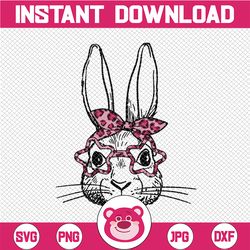 BUNNY PNG Bunny, Leopard Bunny Png, Rabbit Bandana Png, Easter Bunny Face Leopard, Easter Bunny Digital Download, Glasse