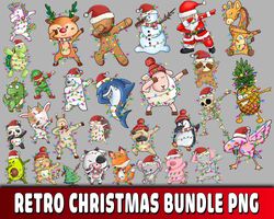 Retro christmas PNG , bundle Retro Christmas PNG , for Cricut, Silhouette, digital download , file cut, Instant Download