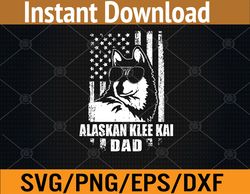 Alaskan Klee Kai Dad Cool Vintage Retro Proud American Svg, Eps, Png, Dxf, Digital Download