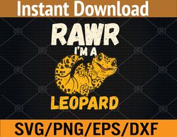 Rawr I'm A Leopard Gecko Cute Vintage Kawaii Lizard Reptile Svg, Eps, Png, Dxf, Digital Download