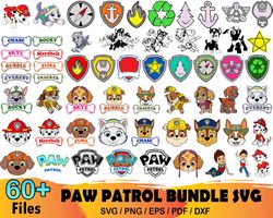 60 Paw Patrol Bundle Svg, Paw Patrol Svg, Paw Patrol Clipart, Paw Patrol Svg, Paw Patrol Clipart, Dog Patrol Svg