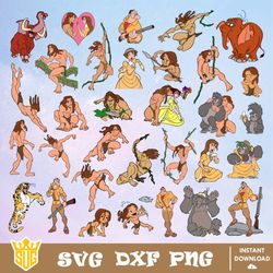 Tarzan Svg Bundle, Tarzan Svg, Disney Svg, Cricut, Cut Files, Vector, Clipart, Silhouette, Printable, Digital Download