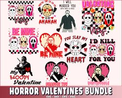 Horror Valentines SVG, horror valentines bundle SVG, Valentine day SVG bundle, Silhouette, Digital download, file cut