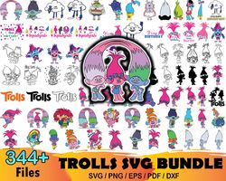 334 Trolls Svg Bundle, Poppy Queen Svg, Trolls Svg, Trolls Png,Trolls Clipart, Cartoon Clipart, Png Clip Art Files