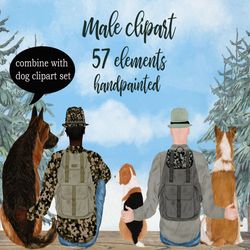 Male clipart: "CUSTOM MALE CLIPART" Dad clipart Planner clipart Mug Designs Forest Landscape Best friend clipart Backpac