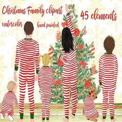 Christmas family clipart: "FAMILY CLIPART" Matching pajamas Family Christmas Christmas Tree Parents and Kids Planner Gra