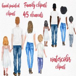 Family clipart: "FAMILY FIGURES CLIPART" Male clipart Dad Mom Children Watercolor people Girls clipart Mothers day Famil