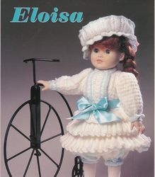 Dolls clothes knitting pattern - Tenue de cyclisme style vintage -Dress, Petticoat, Pantaloons, Hat instant download PDF