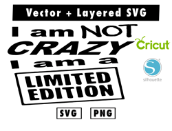 i am not crazy iam a limited edition  svg & png files for cricut machine , anime svg , manga svg , Goku svg