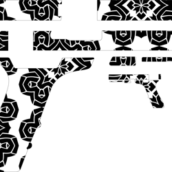 Glock 17 Gen 5 Gun Custom, Ai, Vector, SVG, DXF, Digital white vector outline or line art file for cnc laser cutting, wo