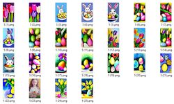 Easter card - Rabbit, tulips and eggs-5