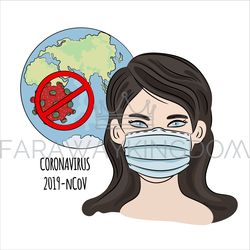 NO CORONAVIRUS nCov Health Earth Human Dangerous Epidemic Set
