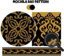 PATTERN: Tapestry crochet bag / wayuu mochila bag / Gold 3