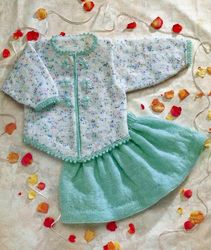 Lovely Baby Girl Set Skirt and Cardigan Vintage knitting pattern- Size in chest 18-26 "(46-66 cm) Pdf Instant Download