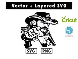Lemmy Kilmister ( Motorhead) SVG & PNG files for cricut machine , anime svg , manga svg , Goku svg