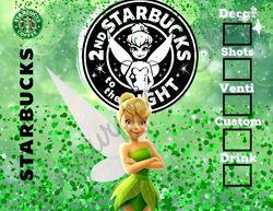 TinkerBell Starbucks Tumbler Wrap Background PNG Instant Download