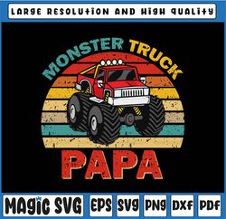 Retro Monster Truck Papa Svg, Driver Lover Father's Day Svg, Father's Day, Digital Download