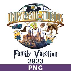 Universal Studios Png, Family Vacation 2023 Png, Family Trip Png, Cartoon Character Png, Vacay Mode Png, - Download