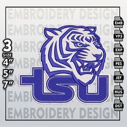 Tennessee State Tigers Embroidery Designs, NCAA Logo Embroidery Files, NCAA TSU, Machine Embroidery Pattern