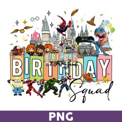 Birthday Squad Png, Birthday Png, Happy Birthday Png, Cartoon Character Png - Donwload File