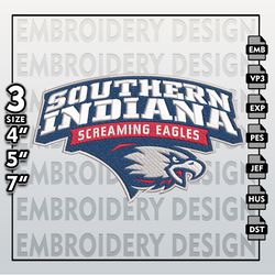 Southern Indiana Screaming Eagles Embroidery Designs, NCAA Logo Embroidery Files, Machine Embroidery Pattern