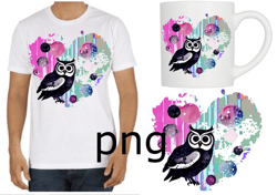 Sublimation of a beautiful owl with a heart and planets-4