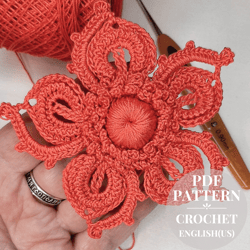 Crochet flower pattern Lace flowers pattern Motifs floral for Irish lace Crochet tutorial pdf Flower applique