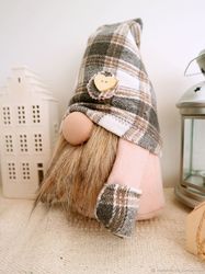 Beige handmade gnome stuffed doll home decor