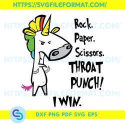 Rock Paper Scissors Throat Punch I Win, Trending Svg, Unicorn Svg, Cute Unicorn, Funny Unicorn, Unicorn Game,