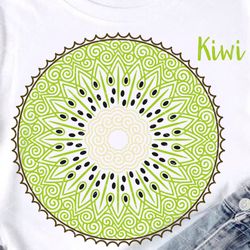Kiwi Mandala clipart.. Tropical fruits, summer, beach print Logo art