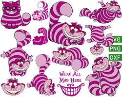 Disney Cheshire Cat svg, Alice in Wonderland svg, Cheshire Cat png