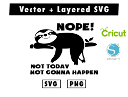 nope ! not today not gonna happen SVG & PNG files for cricut machine , anime svg , manga svg , Goku svg