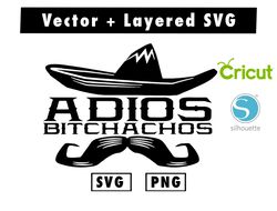 ADIOS BITCHACHOS svg & png files for cricut machine , anime svg , manga svg , Goku svg