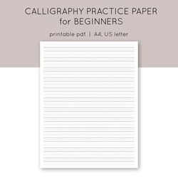 Calligraphy Practice Paper. Printable calligraphy paper. Lettering Practice Sheets.Calligraphy Practice. Starter Kit.