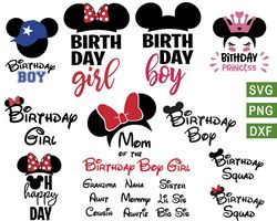 Disney Birthday Party svg, Mickey Mouse Birthday svg, Minnie Mouse Birthday png