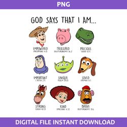 God Says That  I Am Png,  Toy Story Png, Toy Story Characters Png, Disney Png Digital File